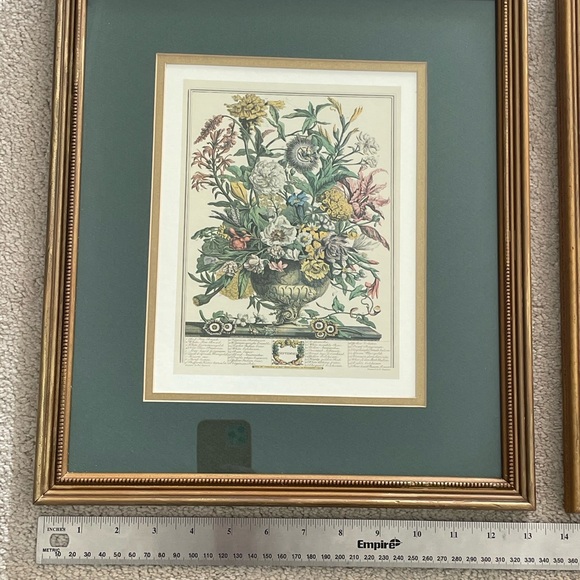 2 Framed Matted Vintage Floral Flower Botanical Bouquet Prints Litho Robert Furb - Picture 3 of 14